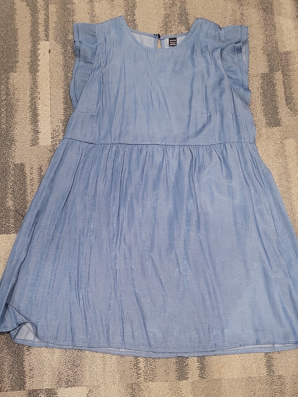 SHEIN Light Blue Tiered Girls' Dress